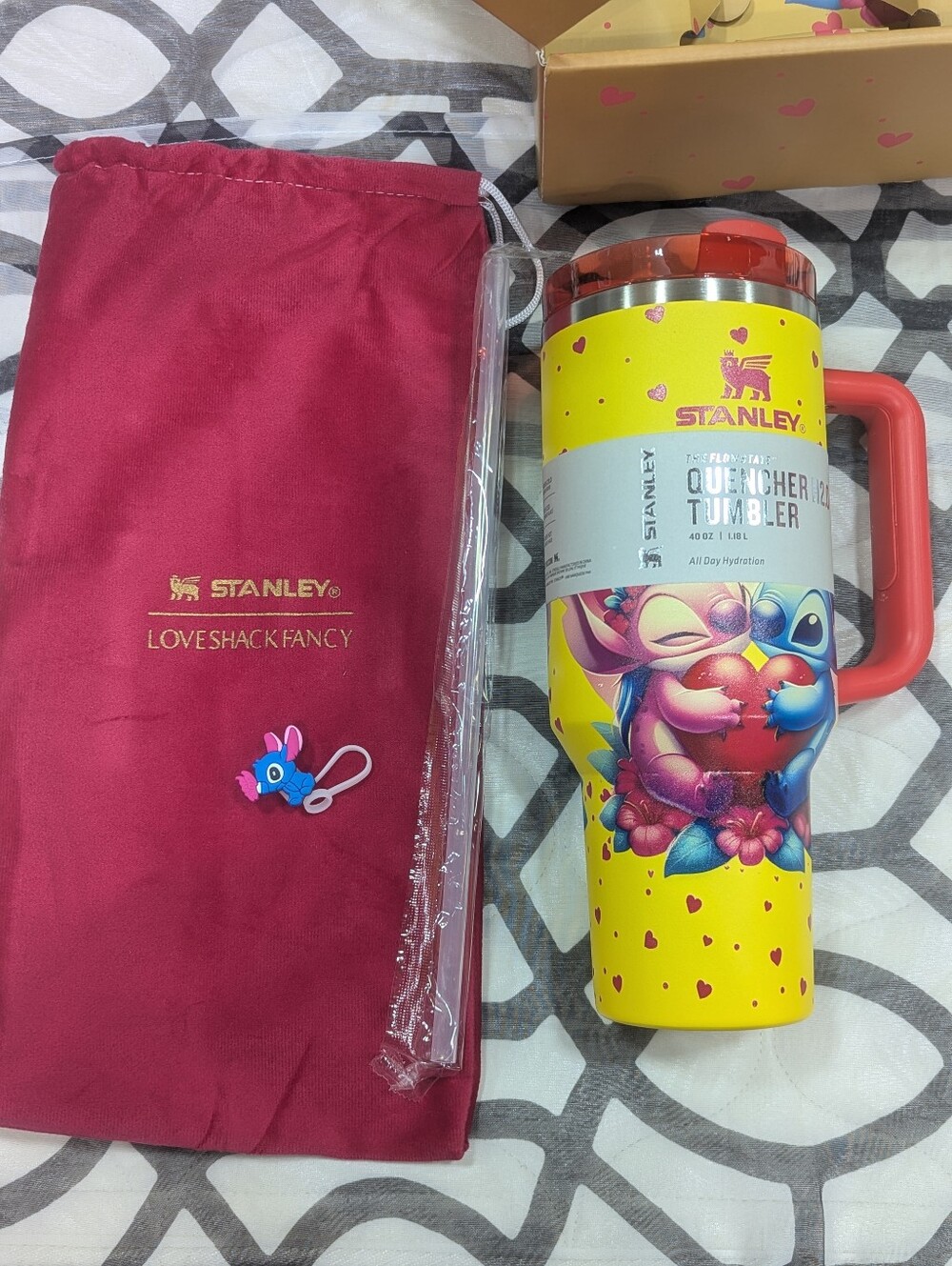 Stanley x LoveShackFancy Stitch Angel 40oz Quencher Gift Set NWT